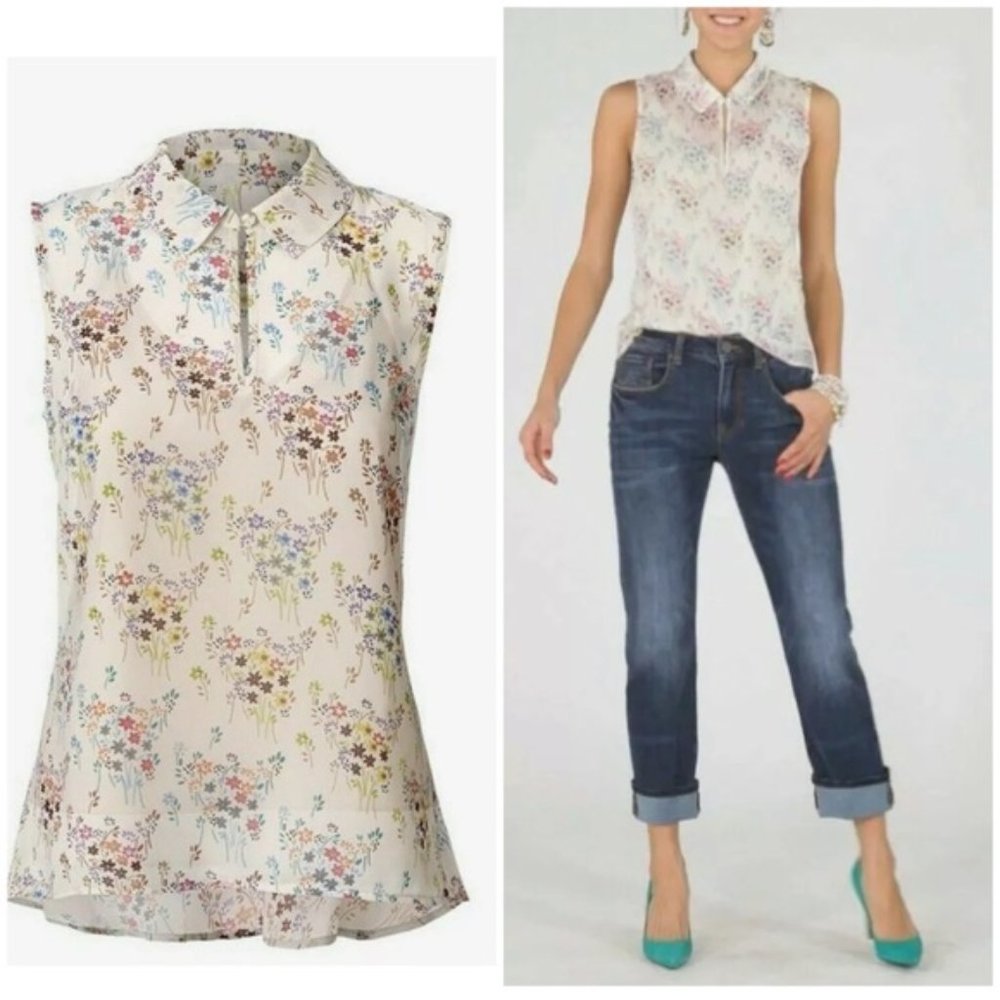 CAbi 5535 Floral Essential Tank Medium EUC